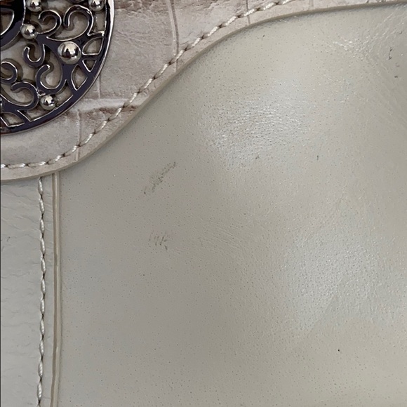 Giani Bernini off white glaze double zip hobo bag - Picture 3 of 10